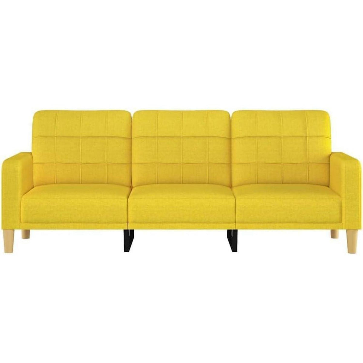 3-Sitzer Sofa Hellgelb – Modernes Polstersofa mit Kissen