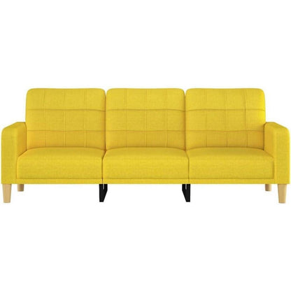 3-Sitzer Sofa Hellgelb – Modernes Polstersofa mit Kissen