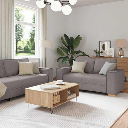 Taupe Stoff Sofa Set: 3-Sitzer, 2-Sitzer & Sessel