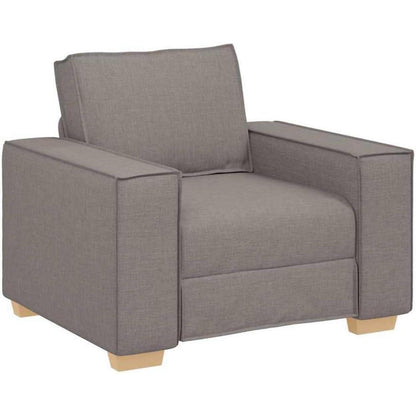 Taupe Stoff Sofa Set: 3-Sitzer, 2-Sitzer & Sessel