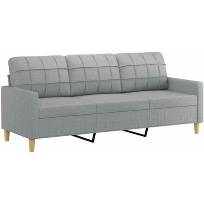 3-Sitzer Bodensofa mit Bettfunktion, Hellgrau 180cm