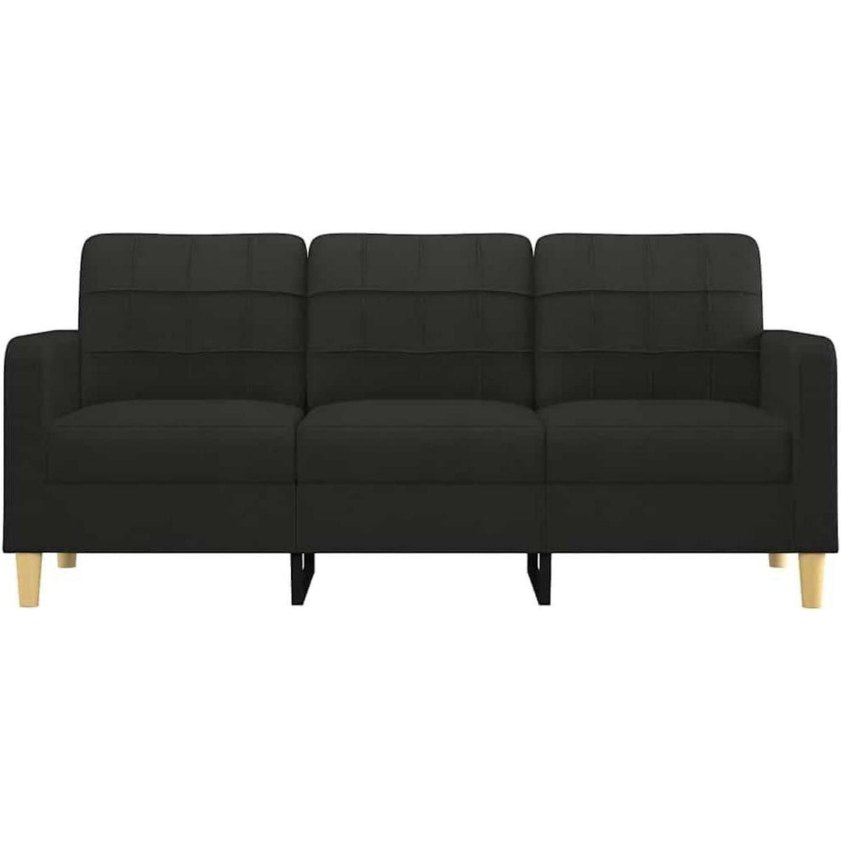 3-Sitzer Sofa Schwarz 180 cm – Stoff Schlafsofa mit Pillow Support