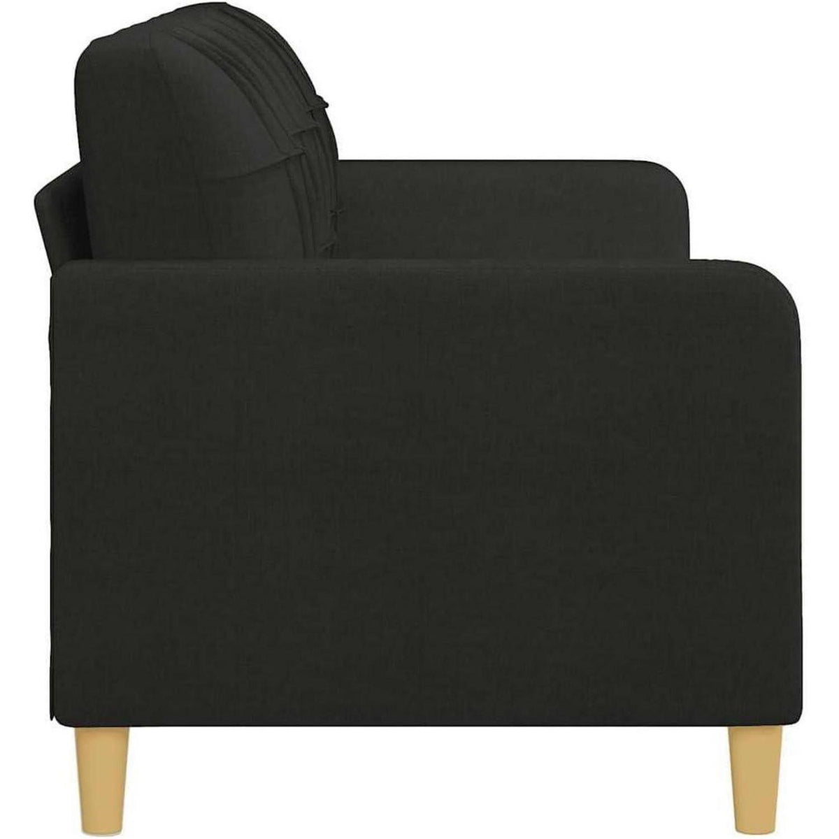 3-Sitzer Sofa Schwarz 180 cm – Stoff Schlafsofa mit Pillow Support