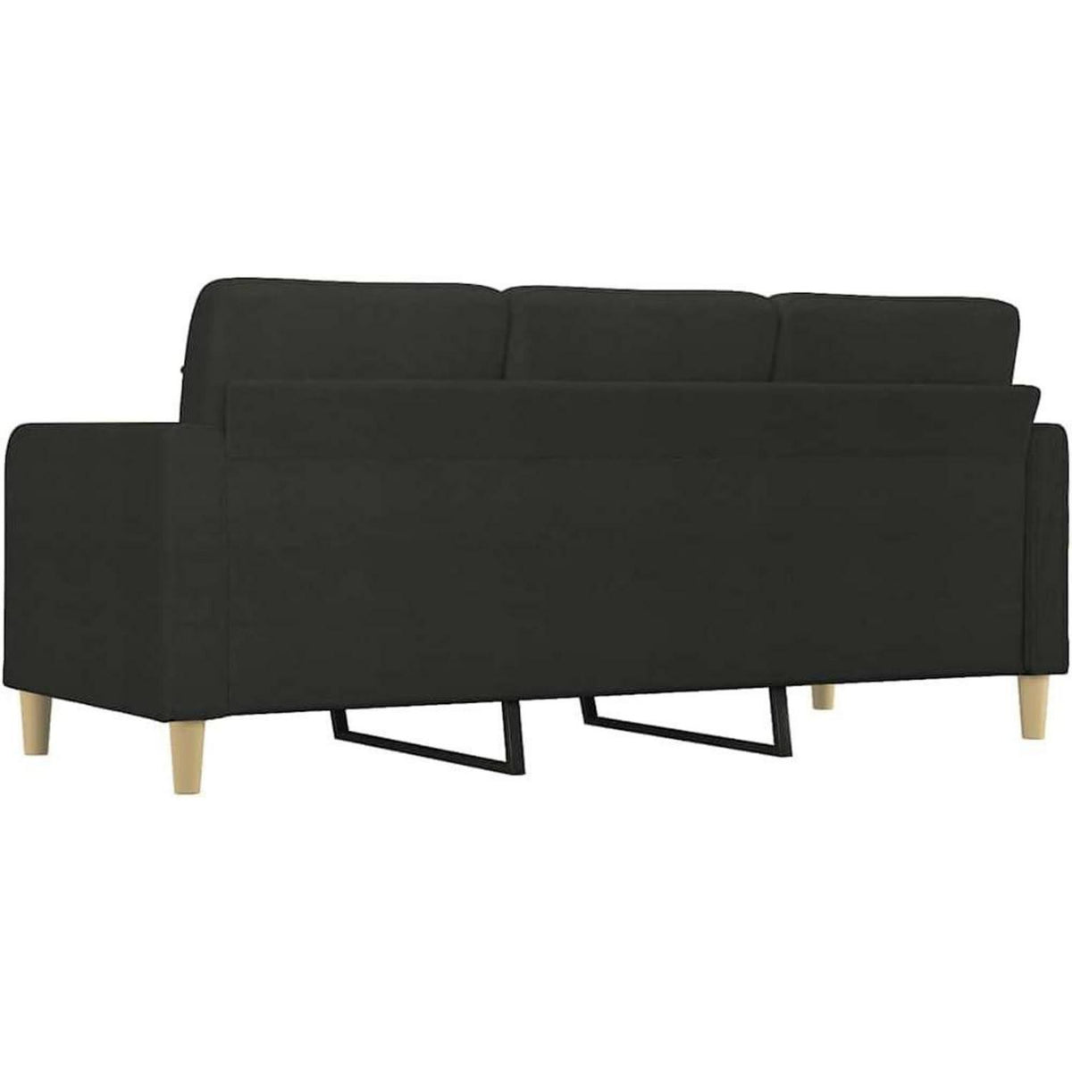 3-Sitzer Sofa Schwarz 180 cm – Stoff Schlafsofa mit Pillow Support