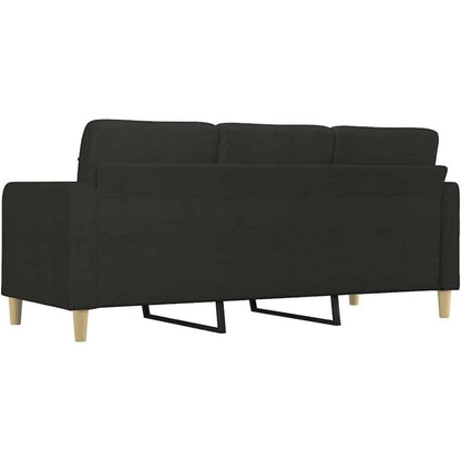 3-Sitzer Sofa Schwarz 180 cm – Stoff Schlafsofa mit Pillow Support