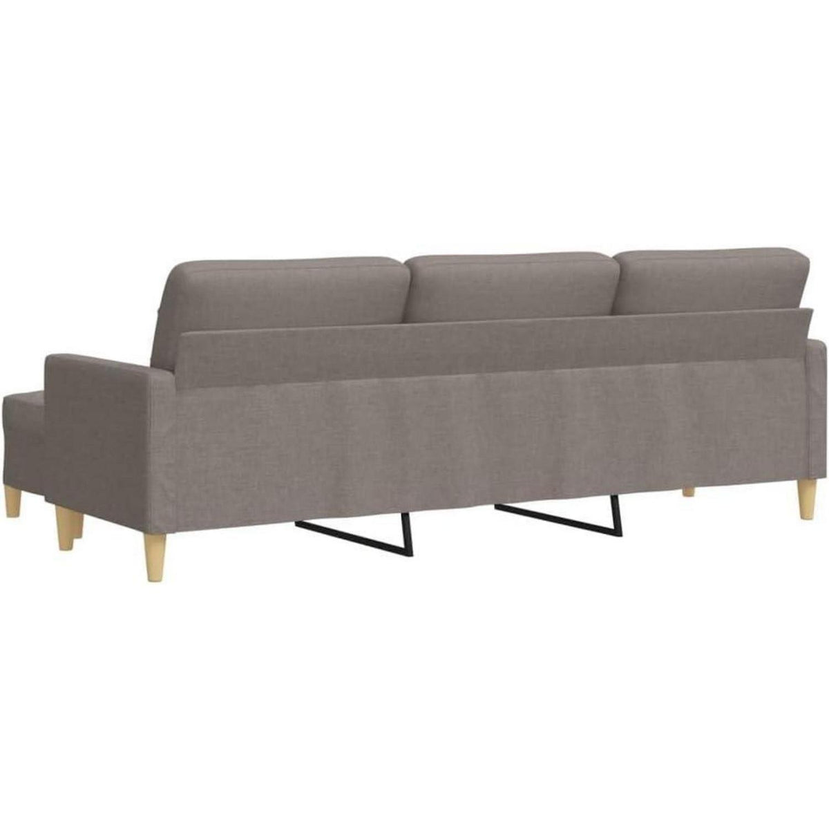 3-Sitzer Sofa mit Hocker, Taupe – Schlafsofa 210 cm