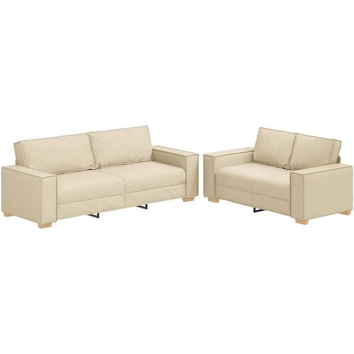 Creme Sofagarnitur 2-Sitzer & 3-Sitzer – Komfort & Stil