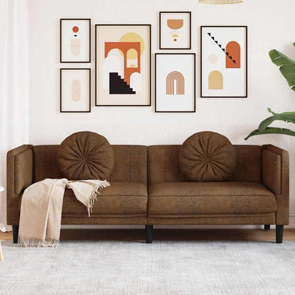 3-Sitzer Couch Modernes Polstersofa mit Samtoptik Braun