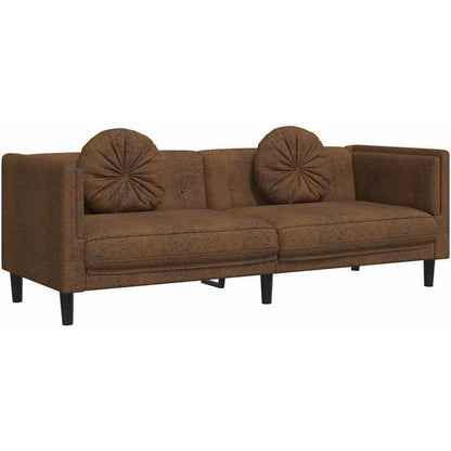 3-Sitzer Couch Modernes Polstersofa mit Samtoptik Braun