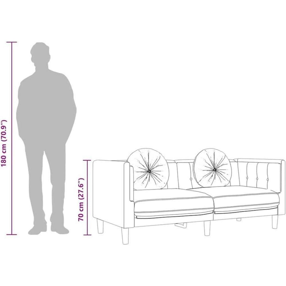 3-Sitzer Couch Modernes Polstersofa mit Samtoptik Braun