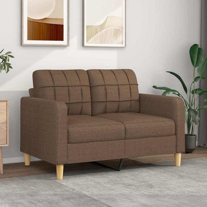 2-Sitzer Sofa Braun – Bequemes Polstersofa mit Kissen