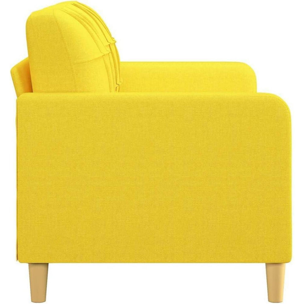 2-Sitzer Sofa Hellgelb – Bequemes Polstersofa mit Kissen