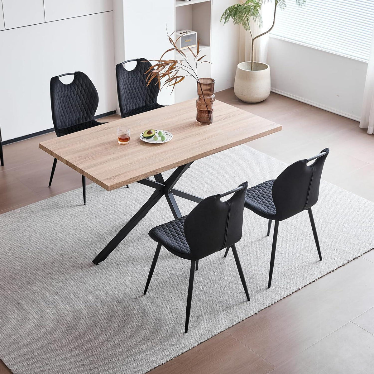 Esszimmerstühle 6er-Set | Modern, Bequem & Robust Schwarz
