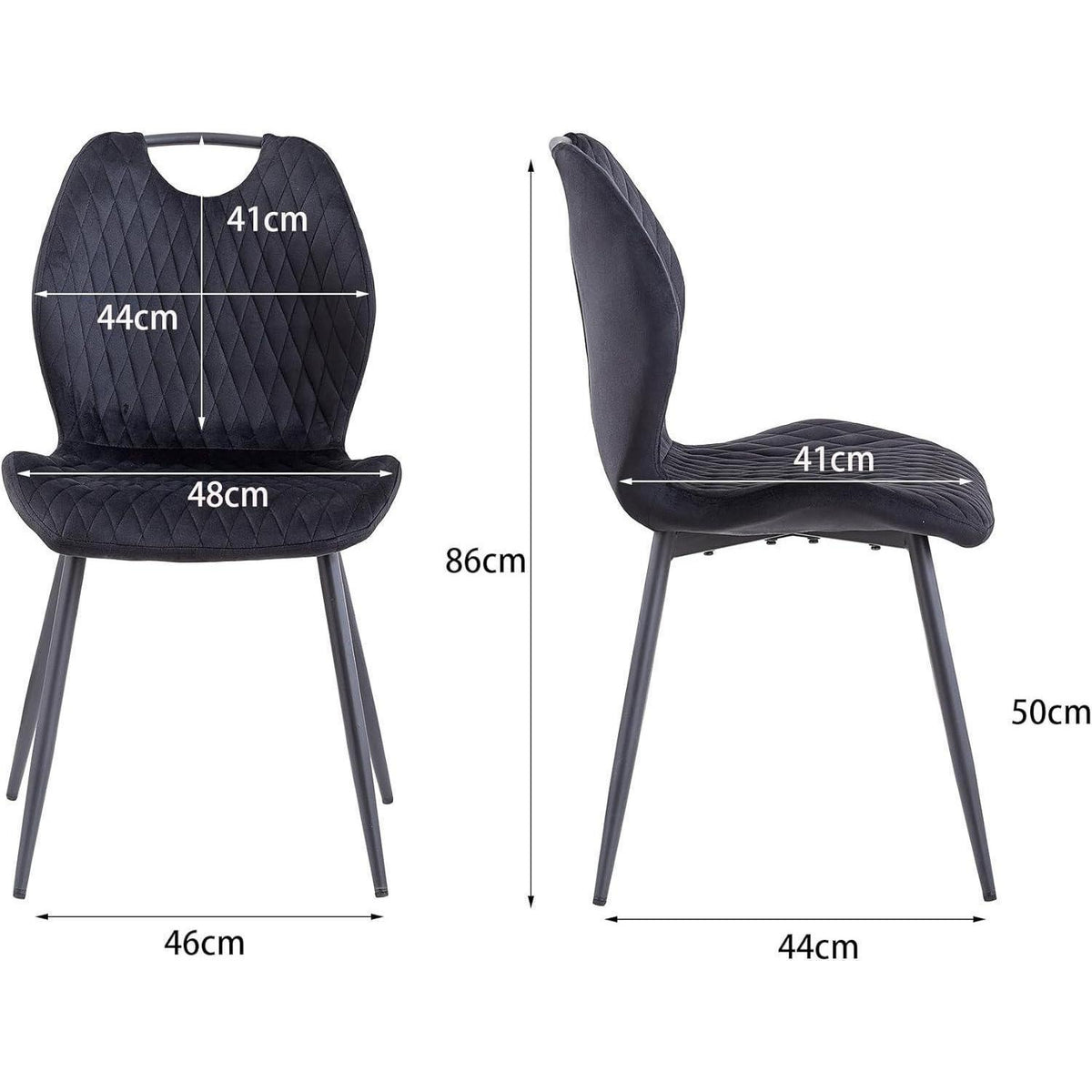 Esszimmerstühle 6er-Set | Modern, Bequem & Robust Schwarz
