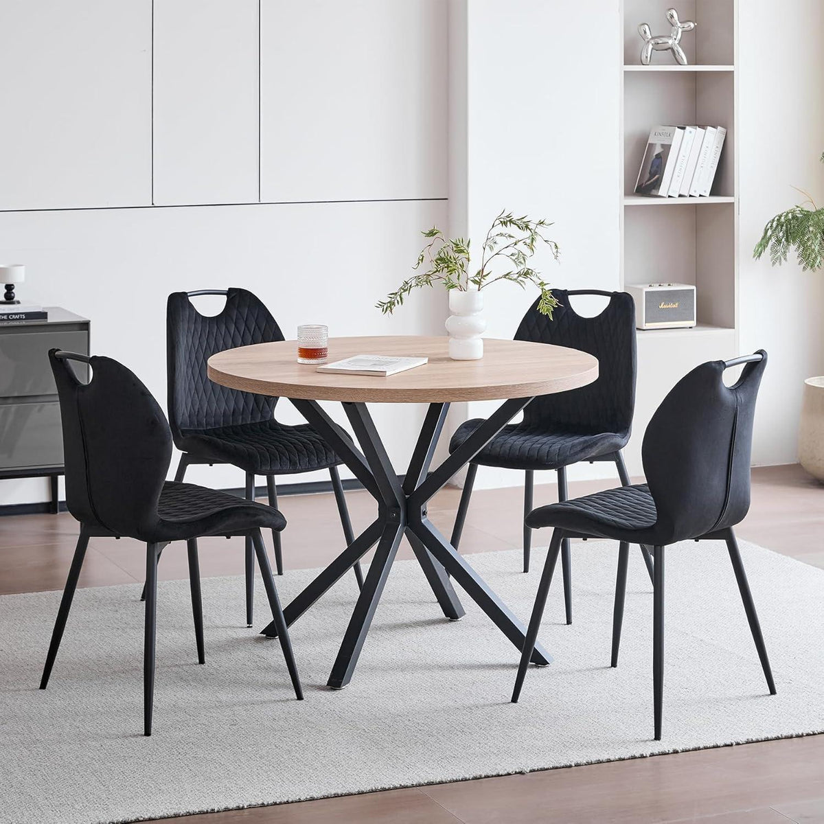 Esszimmerstühle 6er-Set | Modern, Bequem & Robust Schwarz