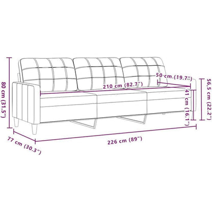 3-Sitzer Sofa mit Schlaffunktion Schwarz 210cm