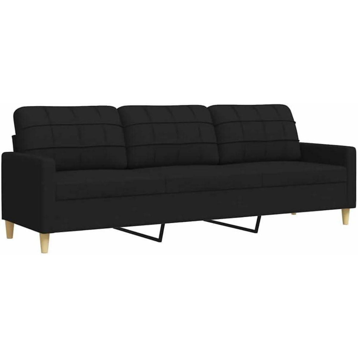 3-Sitzer Sofa mit Schlaffunktion Schwarz 210cm