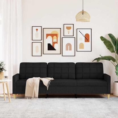 3-Sitzer Sofa mit Schlaffunktion Schwarz 210cm
