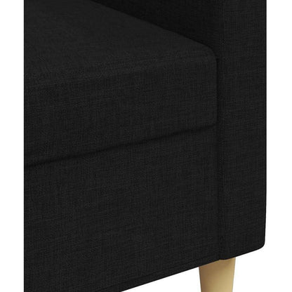 3-Sitzer Sofa mit Schlaffunktion Schwarz 210cm