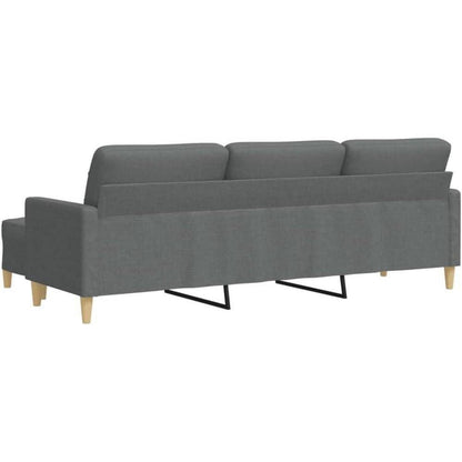 3-Sitzer Sofa Dunkelgrau mit Hocker & Schlaffunktion 210cm