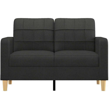 2-Sitzer Sofa Schwarz – Bequemes Polstersofa mit Kissen