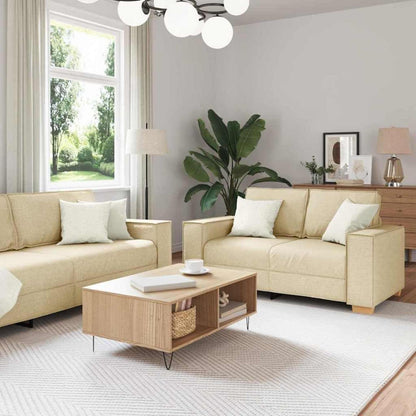 Cremefarbenes Sofa-Set: 3-Sitzer, 2-Sitzer & Sessel