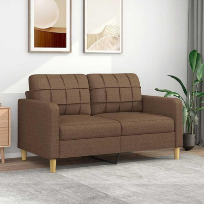 2-Sitzer Sofa Braun 140 cm – Bequemes Polstersofa mit Kissen