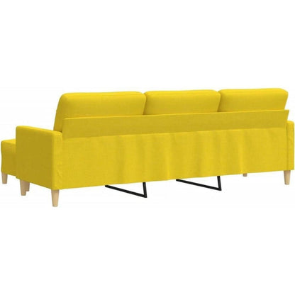 3-Sitzer Sofa mit Hocker, Hellgelb – Modernes Schlafsofa 210cm