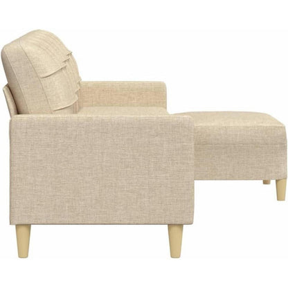 3-Sitzer Sofa mit Hocker & Schlaffunktion – Creme 210cm
