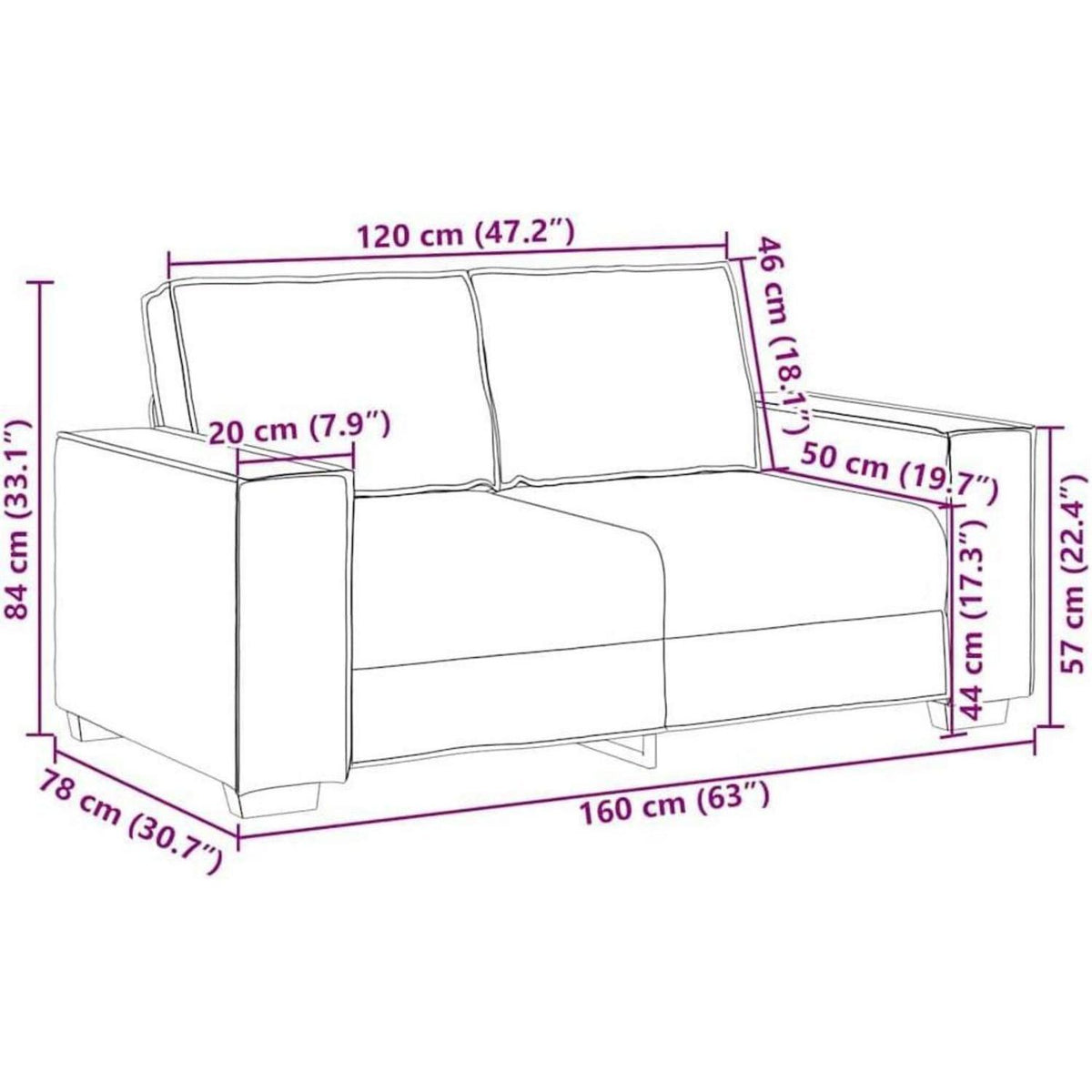 Weinrot Sofagarnitur 2-Sitzer & 3-Sitzer Stoff