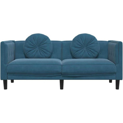 2-Sitzer Sofa Blau Samt – Bequeme Couch für Wohnzimmer