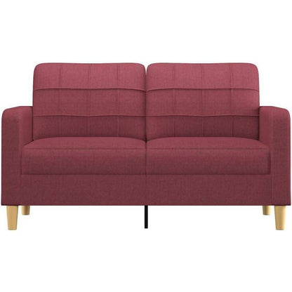 2-Sitzer Sofa Weinrot – Bequemes Polstersofa mit Kissen