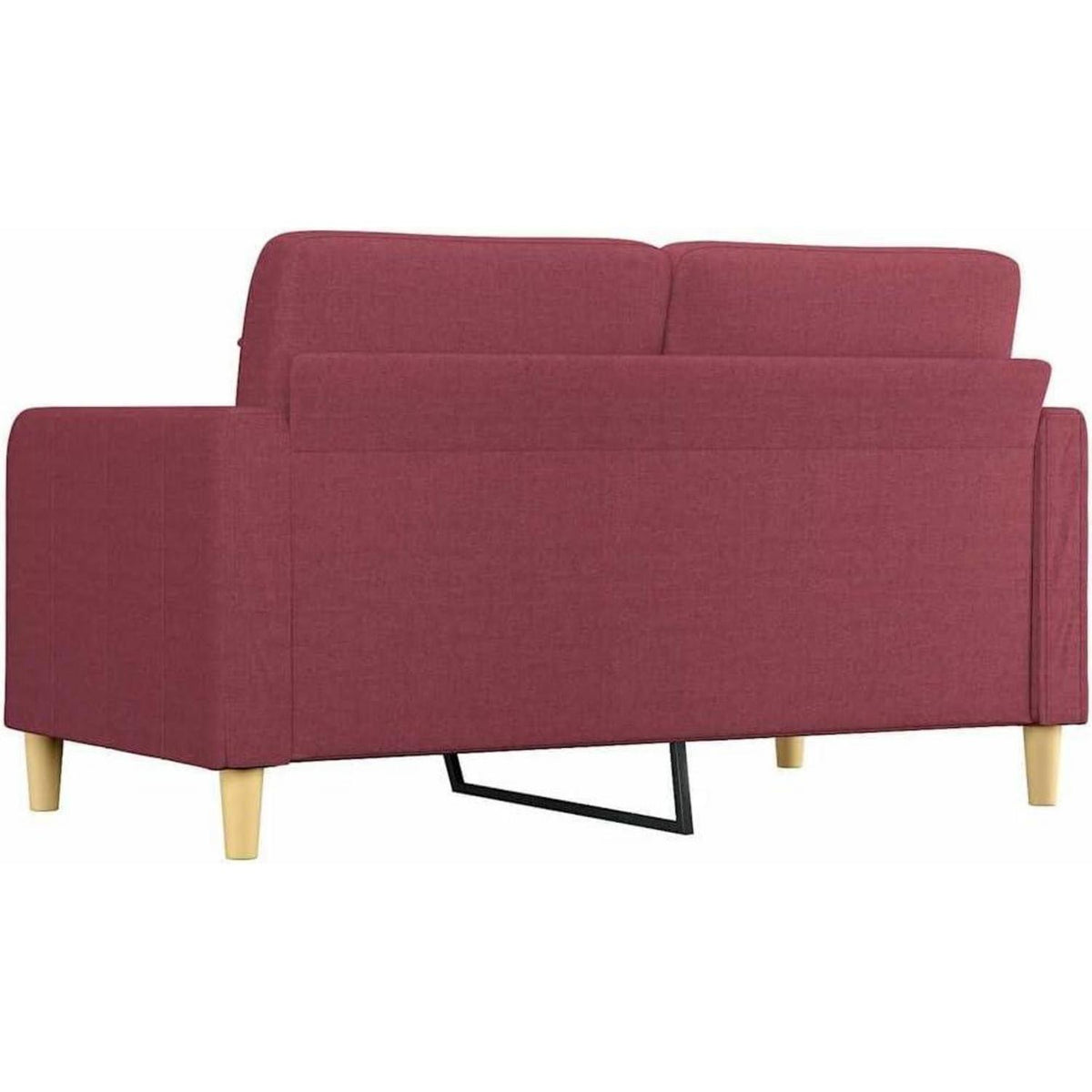 2-Sitzer Sofa Weinrot – Bequemes Polstersofa mit Kissen
