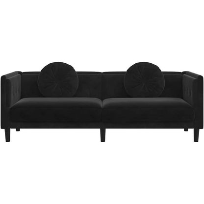 Modernes 3-Sitzer Sofa mit Samtbezug Schwarz