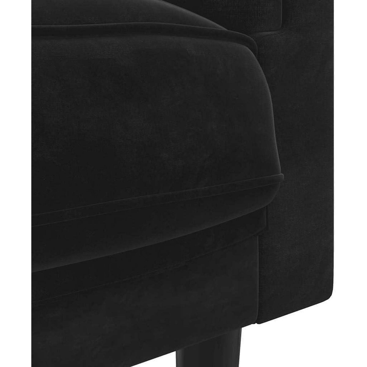 Modernes 3-Sitzer Sofa mit Samtbezug Schwarz