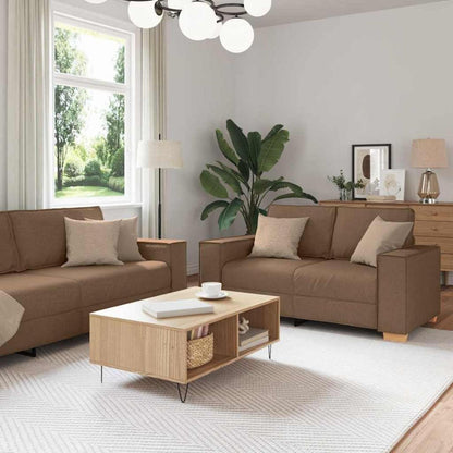 Braunes Sofa-Set: 3-Sitzer, 2-Sitzer & Sessel | Stoff & Komfort