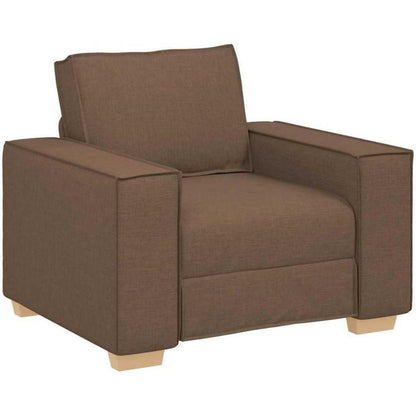Braunes Sofa-Set: 3-Sitzer, 2-Sitzer & Sessel | Stoff & Komfort
