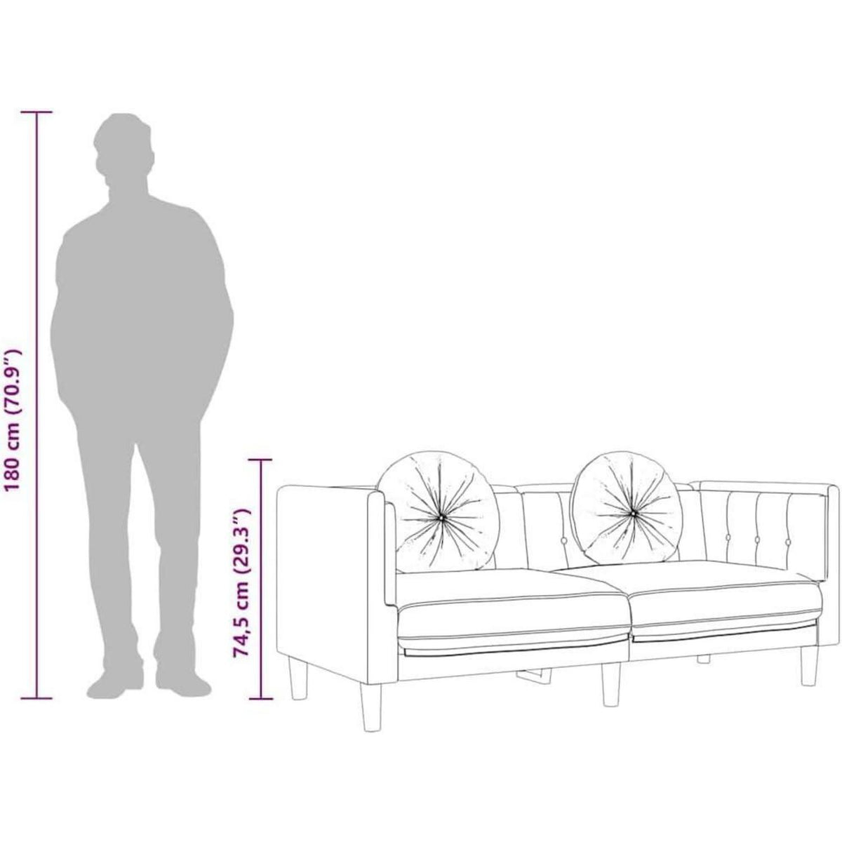 2-Sitzer Samtsofa Rosa – Modernes Polstersofa für Wohnzimmer
