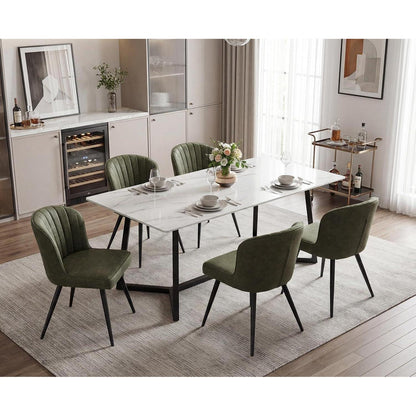 Moderner Küchenstuhl Set (4er) – Grün in Lederoptik