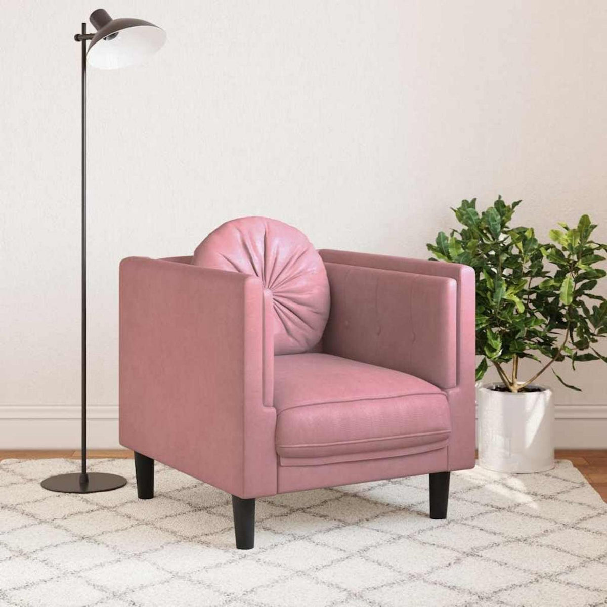 Modernes Samt Sofa 2-Sitzer Rosa – Bequemes Wohnzimmer Sofa
