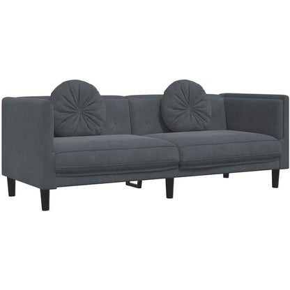 3-Sitzer Sofa Dunkelgrau Samt – Bequeme Couch für Wohnzimmer
