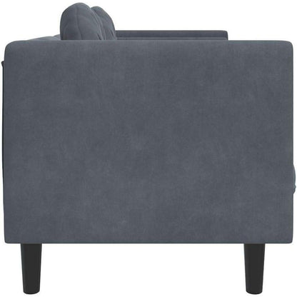 3-Sitzer Sofa Dunkelgrau Samt – Bequeme Couch für Wohnzimmer