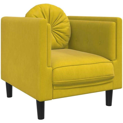 Samt Sofa Gelb – Modernes Wohnzimmer Sofa mit Kissen
