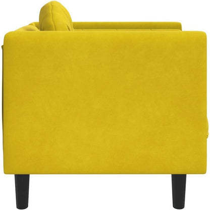 Samt Sofa Gelb – Modernes Wohnzimmer Sofa mit Kissen