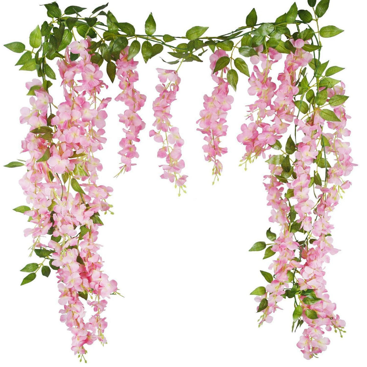 2x Kunstblumen Glyzinien Girlande Rosa 220cm Hochzeit Deko