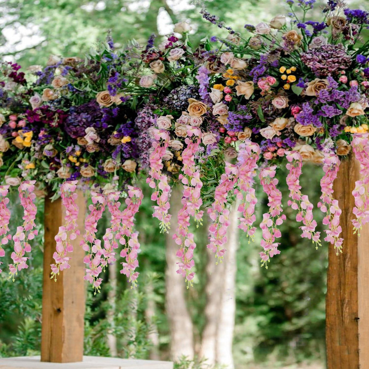 2x Kunstblumen Glyzinien Girlande Rosa 220cm Hochzeit Deko