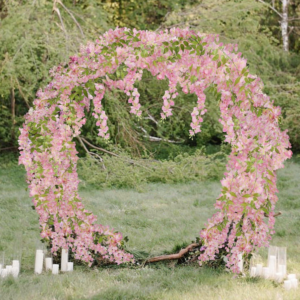 2x Kunstblumen Glyzinien Girlande Rosa 220cm Hochzeit Deko