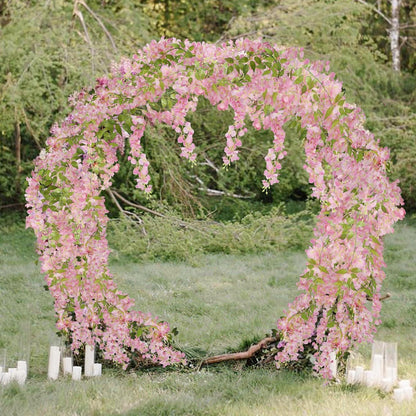 2x Kunstblumen Glyzinien Girlande Rosa 220cm Hochzeit Deko