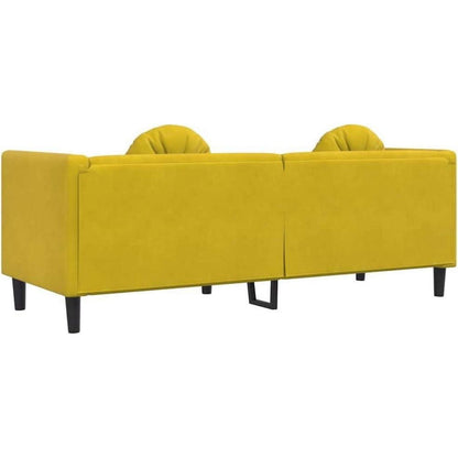 Modernes 3-Sitzer Sofa mit Samtbezug in Gelb