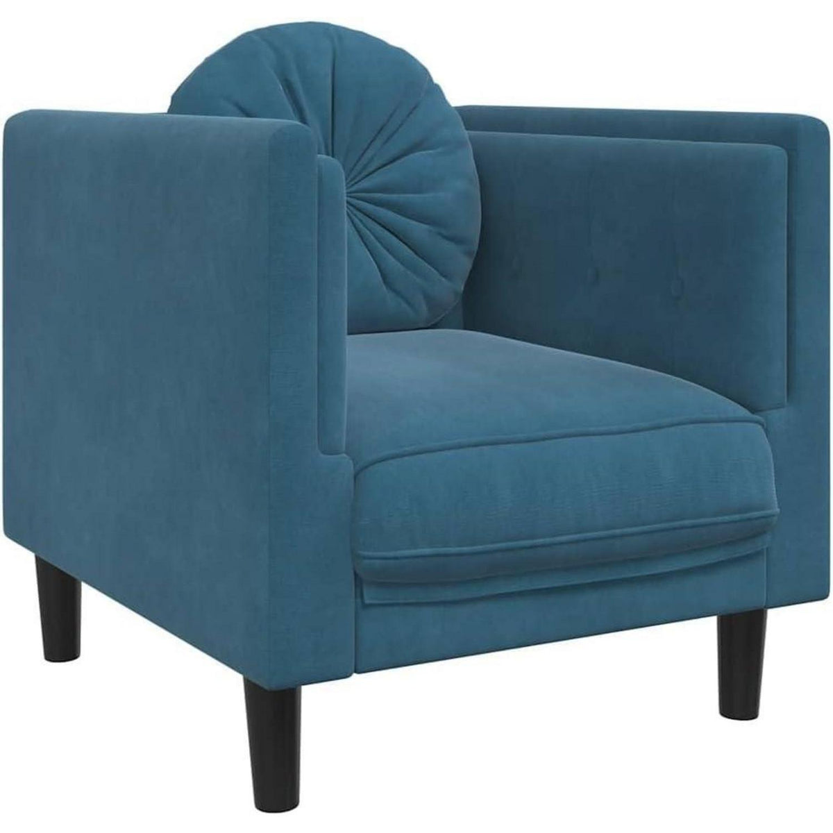 Samt Sofa Blau – Modernes Wohnzimmer Sofa mit Kissen